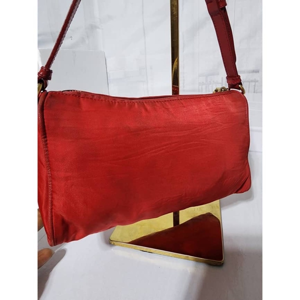 Authentic PRADA Tessuto Nylon Small Shoulder Bag Red - Picture 7 of 15